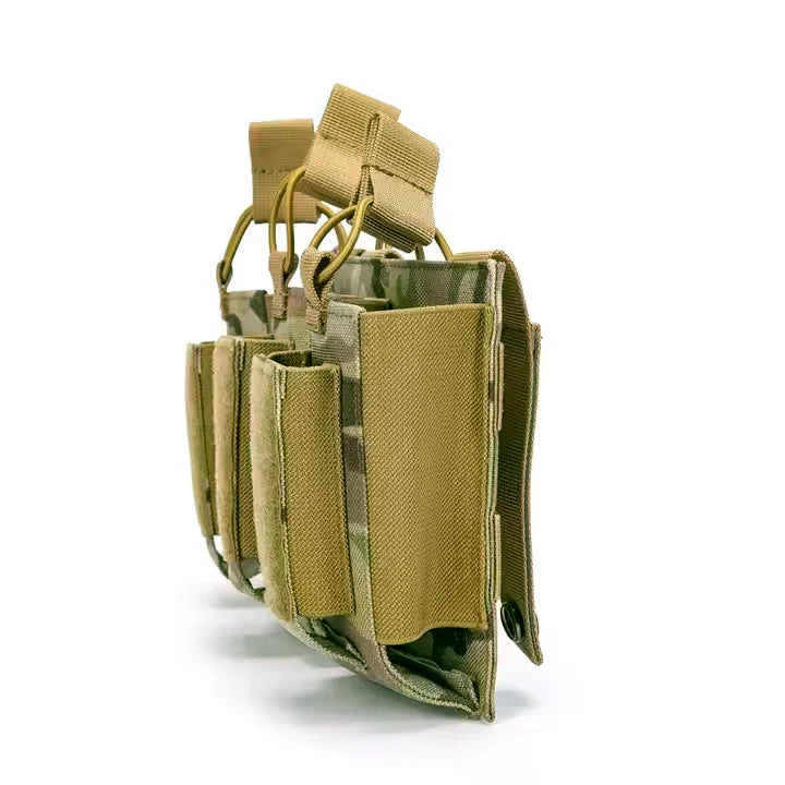 MUCTAC Kangaroo Triple Mag Pouch - 1000D Nylon, Holds 3 - 5.56 & 3 - 9mm Mags - MC, alternate view 4