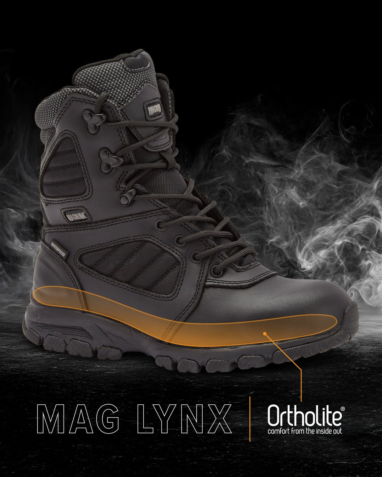 MAG LYNX 8" Police & Law Enforcement Tactical Boot SZ WP in Black, alternate view 7