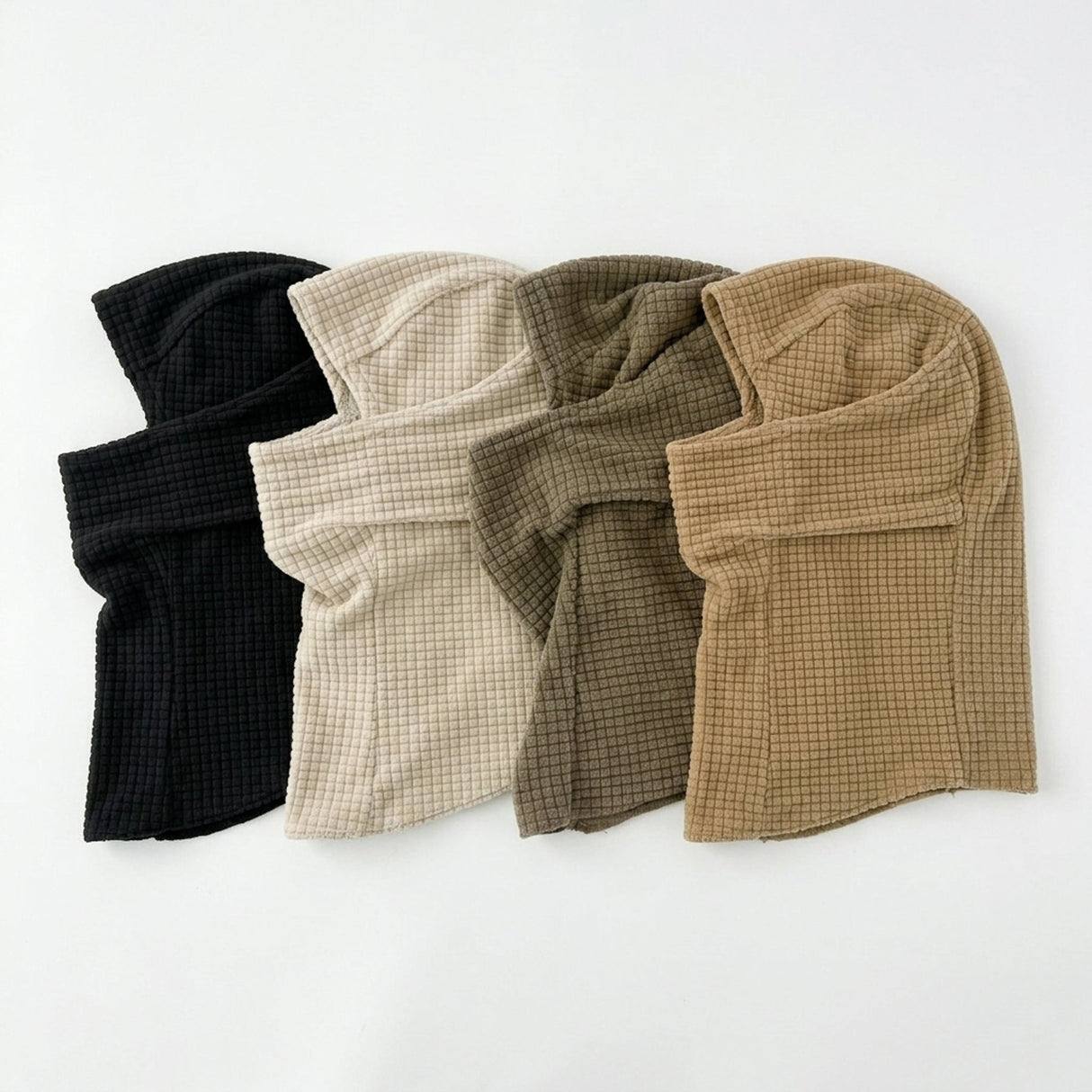 Capucha balaclava de forro polar cuadriculado