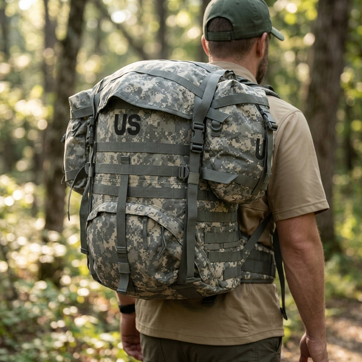 Mochila grande ACU MOLLE II con bolsas de sostenimiento