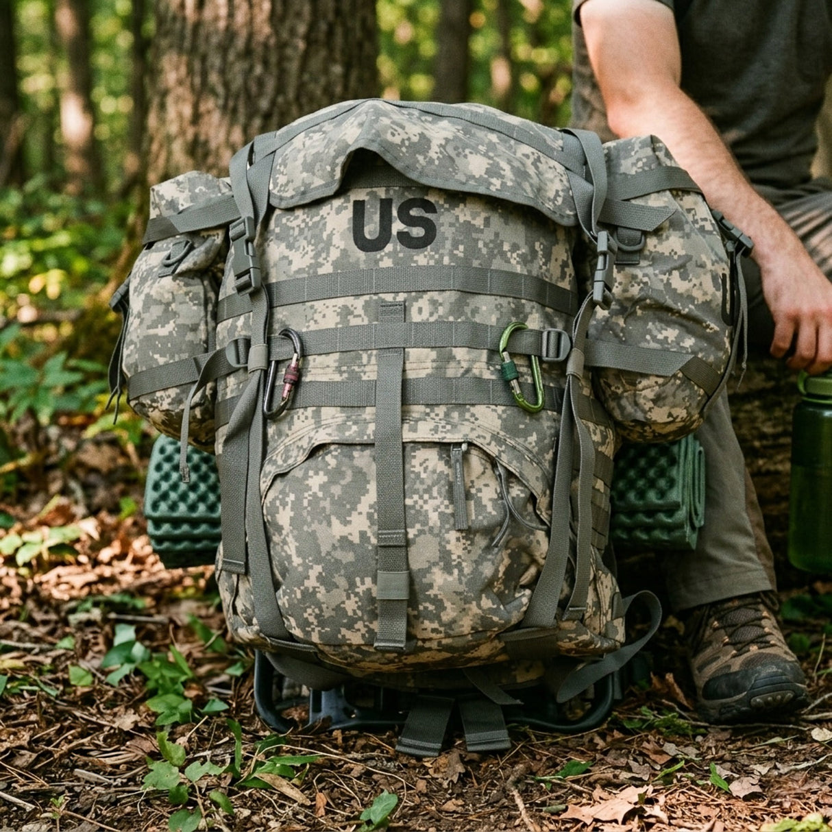 Mochila grande ACU MOLLE II con bolsas de sostenimiento