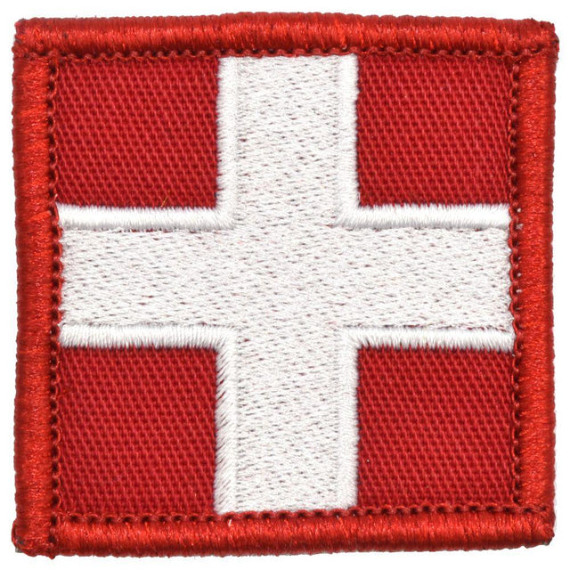 Medic Cross - 2x2 Patch in Red w/ White