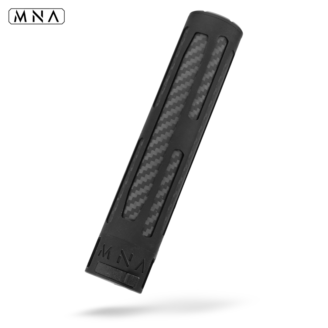 MNA Illusion™ Carbon Fiber & Aluminum QD Airsoft Suppressor, Twill Carbon Fiber, Reinforced, alternate view 2