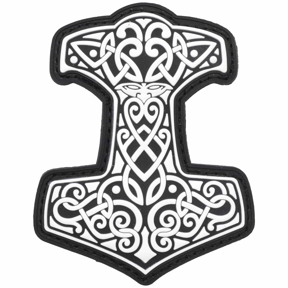 Mjölnir Thor's Hammer Norse Viking - 2.5x3 PVC Patch - Multiple Colors in Coyote Brown w/ Black, alternate view 3