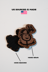 Moral Decay Mr. Naughty NODS Leather Patch in Walnut Dye/Black Thread, alternate view 4