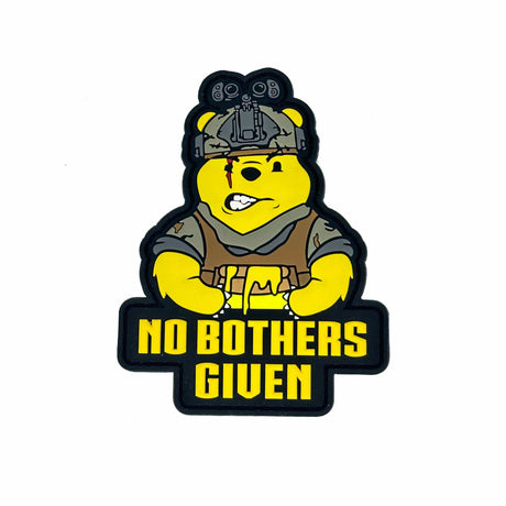 No Bothers Given Tactical Pooh Bear PVC Patch - Embrace the Honey Hunt, alternate view 2