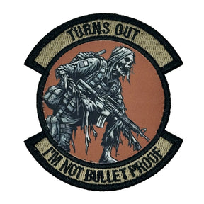 Turns Out I'm Not Bulletproof - Zombie - In Dangerous Professions - 3" Embroidered/Sublimated Patch