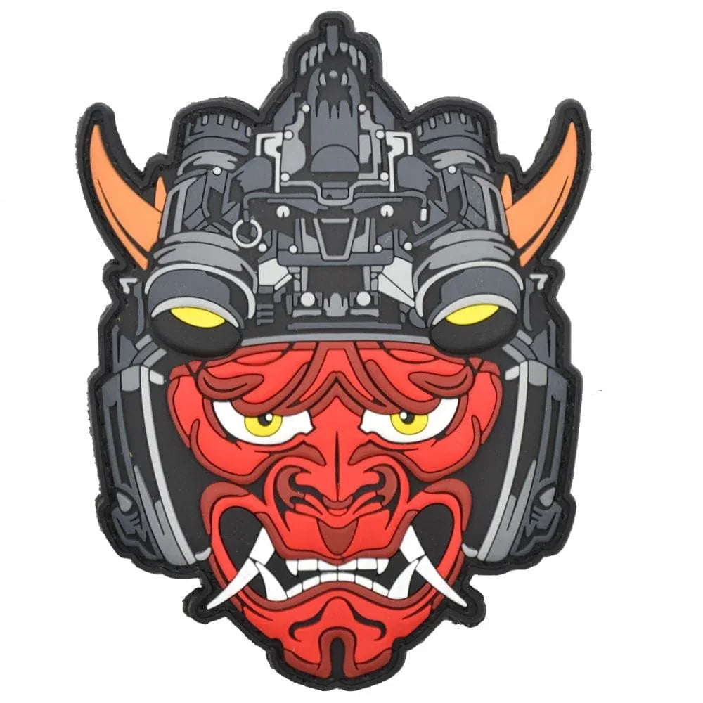 Tactical Oni Samurai with Night Vision Goggles PVC Patch - Unleash Fear and Strength, alternate view 3