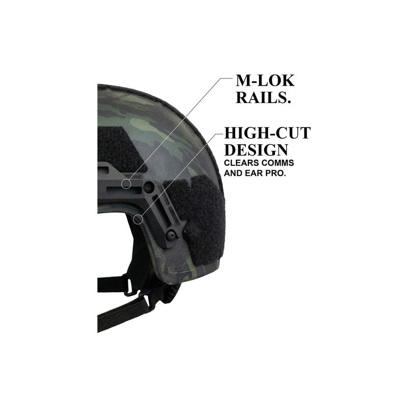 ATE® GEN2 Ballistic Helmet | NIJ IIIA High-Cut - Hard Head Veterans in Black, alternate view 39