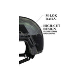 ATE® GEN2 Ballistic Helmet | NIJ IIIA High-Cut - Hard Head Veterans in Black, alternate view 39