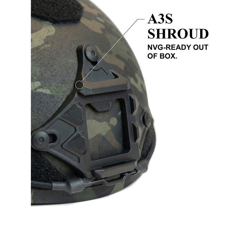 ATE® GEN2 Ballistic Helmet | NIJ IIIA High-Cut - Hard Head Veterans in Black, alternate view 40
