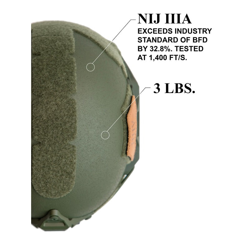 ATE® GEN2 Ballistic Helmet | NIJ IIIA High-Cut - Hard Head Veterans in Black, alternate view 14
