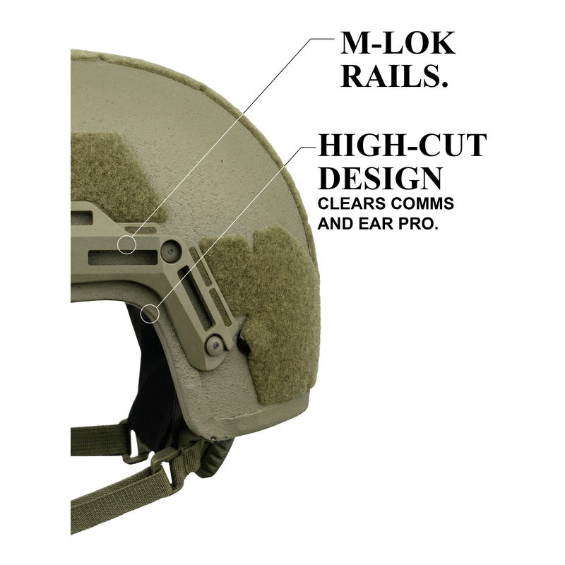 ATE® GEN2 Ballistic Helmet | NIJ IIIA High-Cut - Hard Head Veterans in Multicam Black, alternate view 15