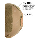 ATE® GEN2 Ballistic Helmet | NIJ IIIA High-Cut - Hard Head Veterans in Tan, alternate view 6