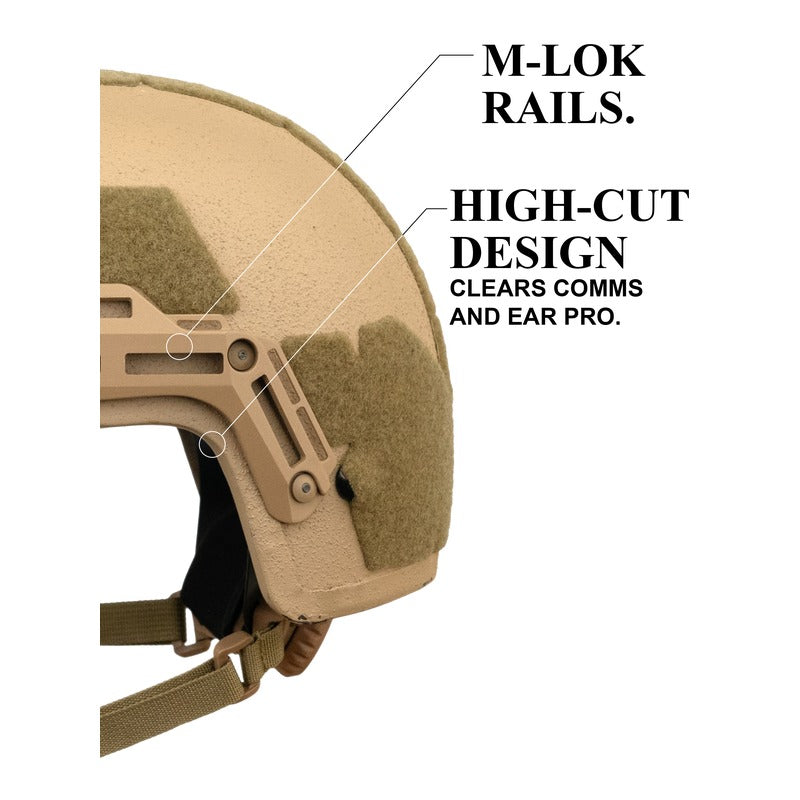 ATE® GEN2 Ballistic Helmet | NIJ IIIA High-Cut - Hard Head Veterans in OD Green, alternate view 7