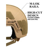 ATE® GEN2 Ballistic Helmet | NIJ IIIA High-Cut - Hard Head Veterans in OD Green, alternate view 7
