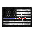 American Flag - Lifeline - Black and White - Distressed - Removable Patch