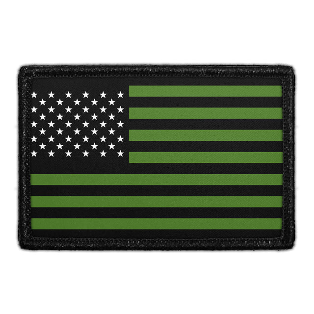 Green Stripe American Flag Removable Patch