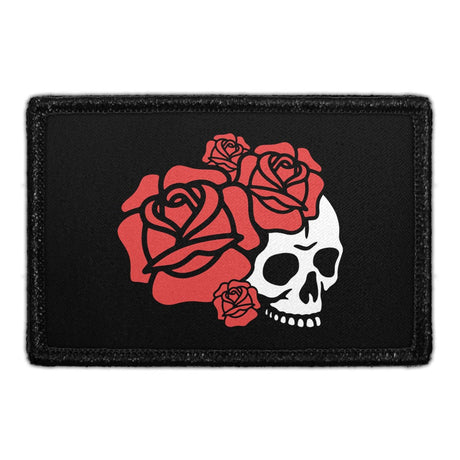 Skull With Roses Removable Patch
