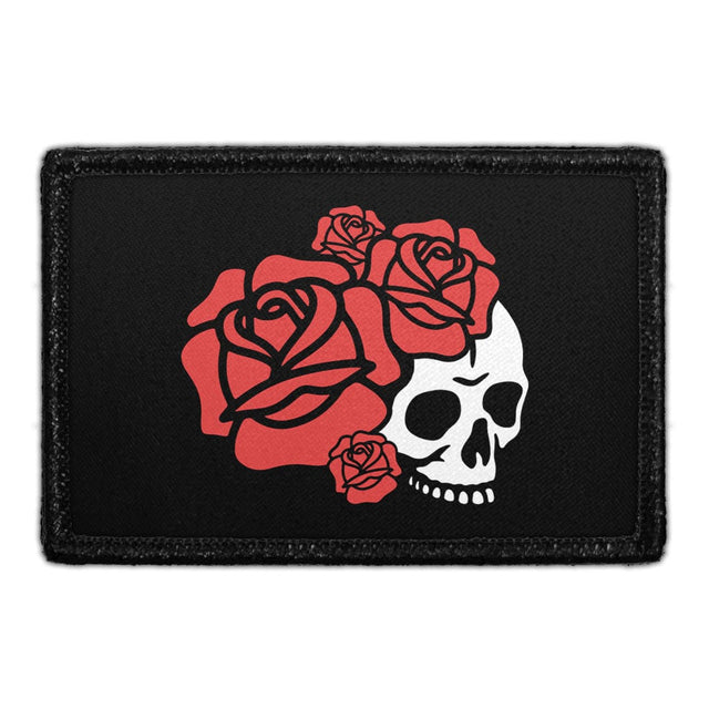 Skull With Roses Removable Patch