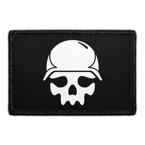 Skull With Military Helmet Removable Patch