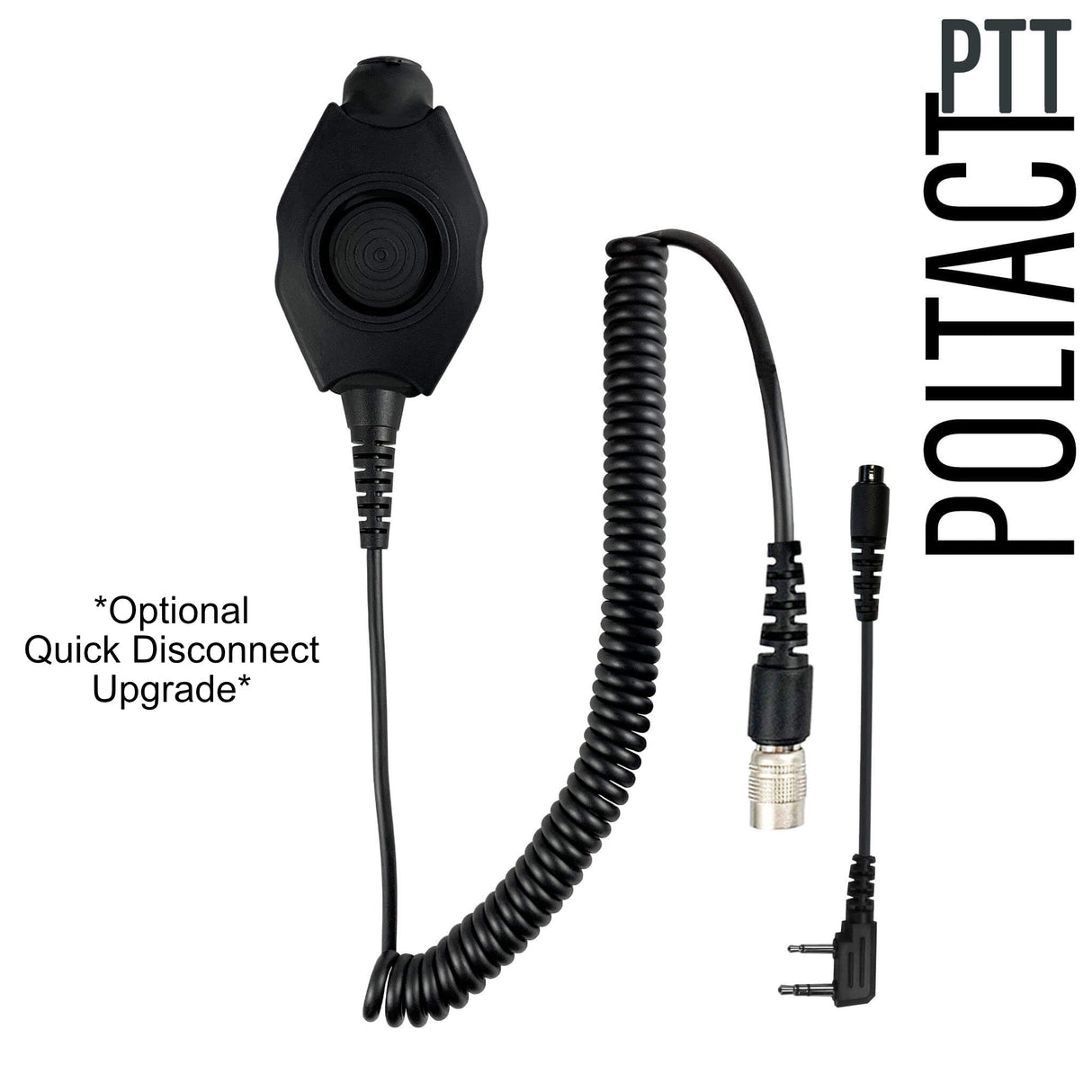 PolTact V2 Taktisches Kommunikationshelm-Headset mit aktivem Gehörschutz – 2-poliger Kenwood, Baofeng, BTECH, Rugged Radios, Diga-Talk, TYT, AnyTone, Alinco, Relm/BK Radio, Quansheng, Wouxon, Retevis