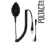 PolTact V1 Tactical Comms Headset w/ Active Hearing Protection & Quick Disconnect (Hirose) Adapter - All Kenwood TK & NEXEDGE (NX) 2-Pin, Baofeng, BTECH, Rugged Radios, Diga-Talk, TYT, AnyTone, Alinco, Relm/BK Radio, Quansheng, Wouxon, Retevis