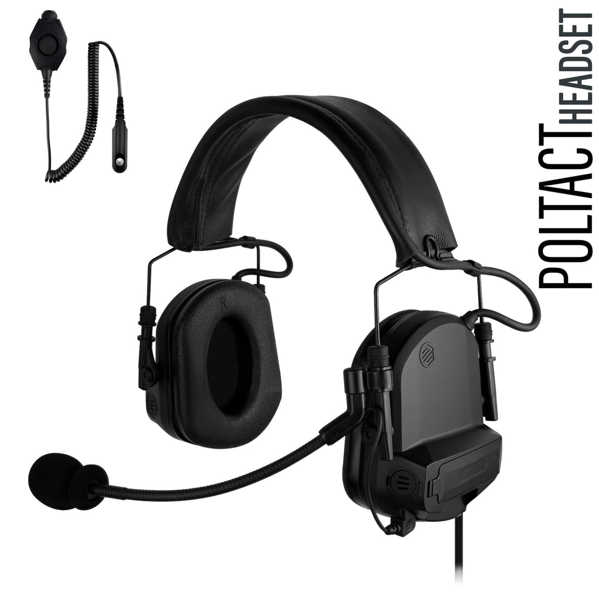 PolTact V1 Taktisches Kommunikations-Headset mit aktivem Gehörschutz - BaoFeng: UV9G, UV9R, UV9R Plus, UV9R Pro, BF-A58, BF-558, BF-N9, UV-XR, GT-3WP, BF-9700, UV-5S, BF-R760, UV-82WP