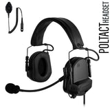 PolTact V1 Taktisches Kommunikations-Headset mit aktivem Gehörschutz - BaoFeng: UV9G, UV9R, UV9R Plus, UV9R Pro, BF-A58, BF-558, BF-N9, UV-XR, GT-3WP, BF-9700, UV-5S, BF-R760, UV-82WP