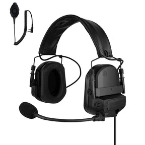 PolTact V2 Taktisches Kommunikationshelm-Headset mit aktivem Gehörschutz – 2-poliger Kenwood, Baofeng, BTECH, Rugged Radios, Diga-Talk, TYT, AnyTone, Alinco, Relm/BK Radio, Quansheng, Wouxon, Retevis