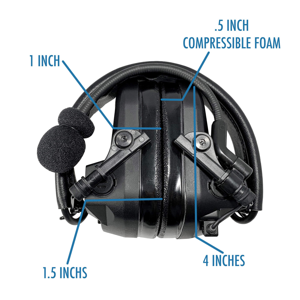 PolTact V1 Taktisches Kommunikations-Headset mit aktivem Gehörschutz - BaoFeng: UV9G, UV9R, UV9R Plus, UV9R Pro, BF-A58, BF-558, BF-N9, UV-XR, GT-3WP, BF-9700, UV-5S, BF-R760, UV-82WP