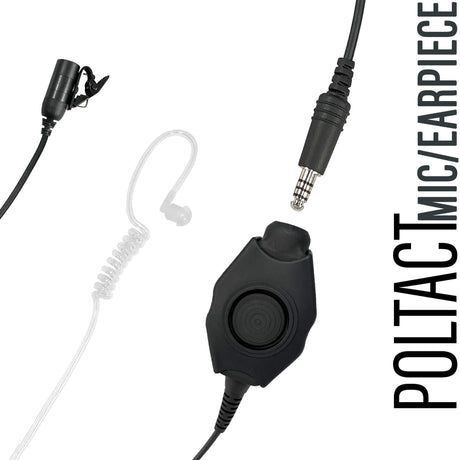Tactical Mic / Earpiece / Tactical PTT Adapter Kit - 2 Pin Kenwood, Baofeng, BTECH, Rugged Radios, Diga-Talk, TYT, AnyTone, Alinco, Relm/BK Radio, Quansheng, Wouxon, Retevis