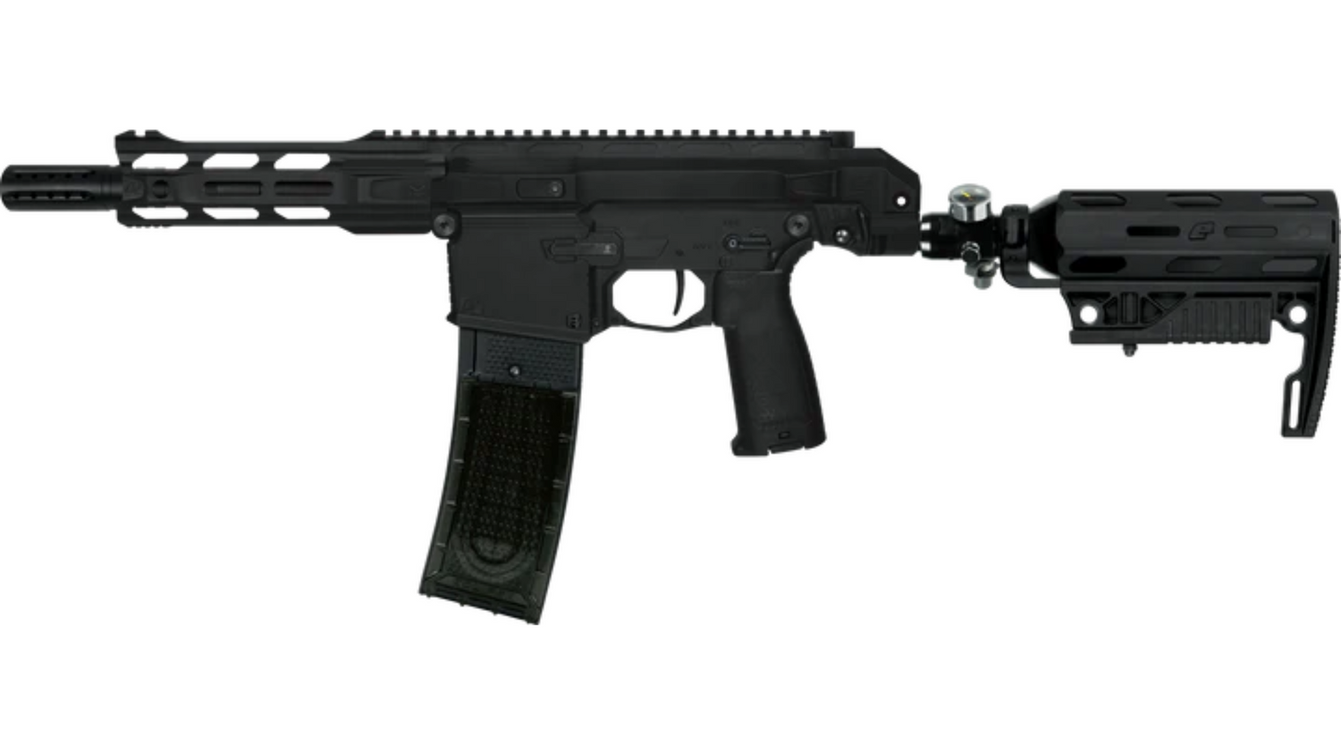 Planet Eclipse EMF200 with CQB Conversion Kit installed, 7.5 inch handguard and shortened S63 tactical barrel