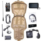 Radio Go Bag with Baofeng BF-F8HP, Portable Solar Charger & High-Power + Nagoya NA771 – Black BF-F8HP With Nagoya Solar