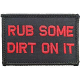 Rub Some Dirt On It - 2x3 Patch in Black w/ Red, alternate view 2