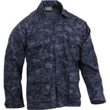 Poly Cotton Twill BDU Shirt in Navy, alternate view 8