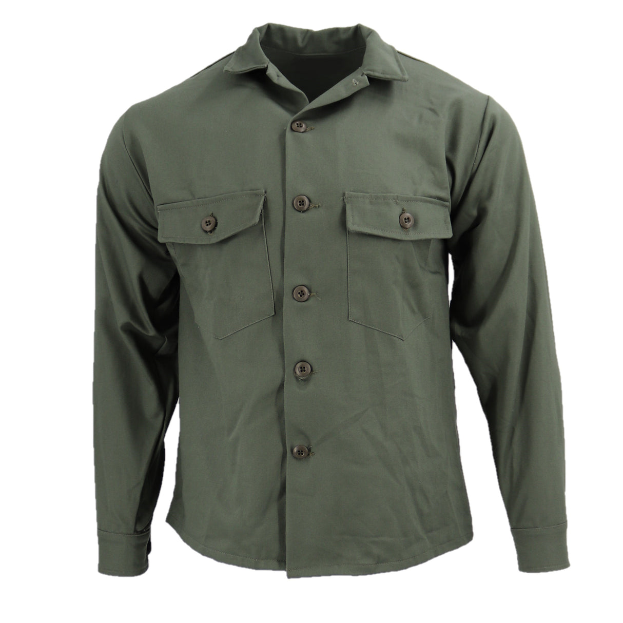 Long Sleeve Cotton Sateen Fatigue Shirt, 14.5