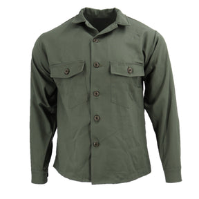 Long Sleeve Cotton Sateen Fatigue Shirt, 14.5