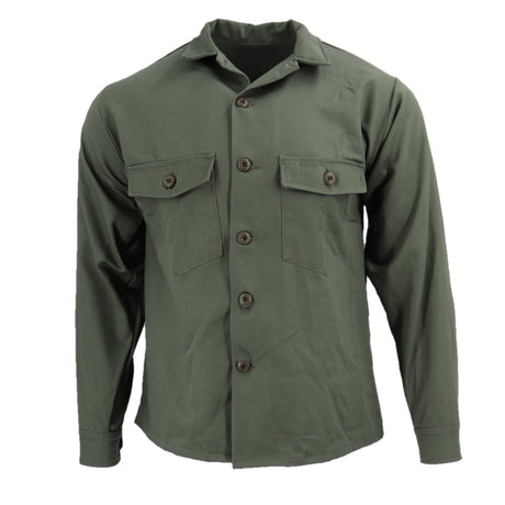 Long Sleeve Cotton Sateen Fatigue Shirt, 14.5
