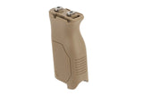 Strike Industries Angled Vertical Grip Long in FDE showing cable-management details