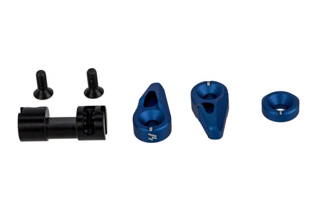Strike Industries Flip Switch Safety Selector – blue anodized lever for AR-15 and AR-308 rifles, low profile short throw option