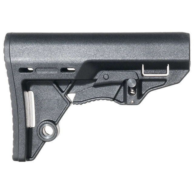 Davidson Defense AR-15 Scout Stock side view — integrated QD mount, black polymer