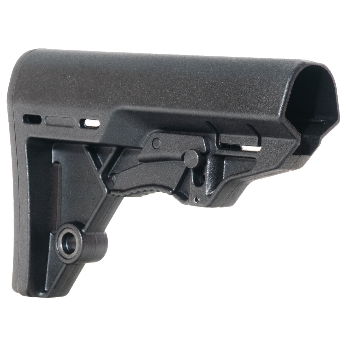 Davidson Defense Scout Stock angled view showing adjustment latch and QD sling socket