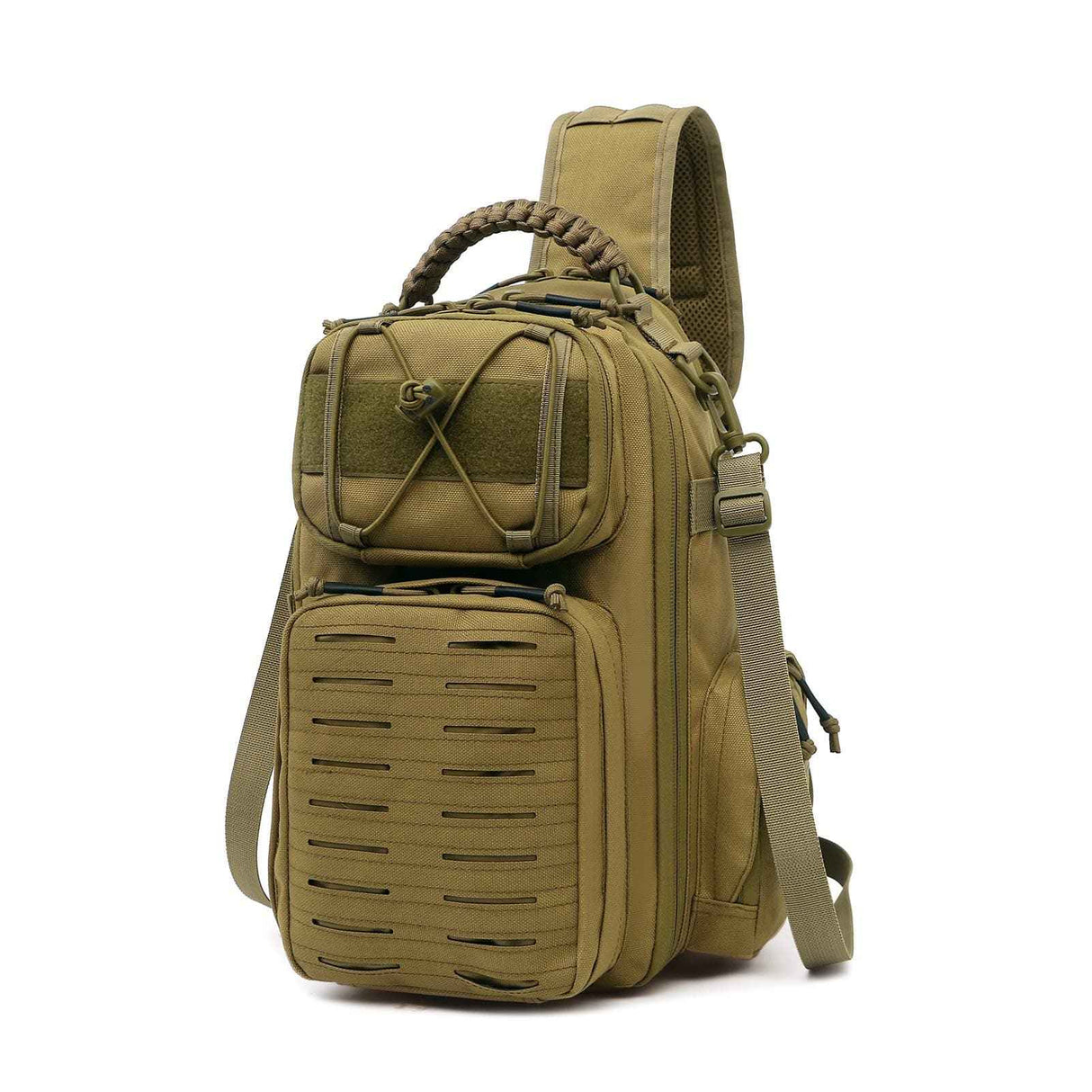 Raven Supply Military Tactical Sling Bag in Brown, alternate view 7