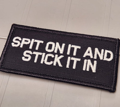 ASOS - Spit On It and Stick It In - 2x4 Patch - Black w/White