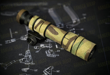 Surefire M600DF Scout - Weapon Light Wrap in Cordura Fabric in Desert Tiger Stripe, alternate view 2