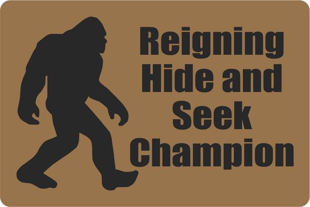 Tactical Gear Junkie Reigning Hide and Seek Champion Bigfoot 3 Inch Sticker