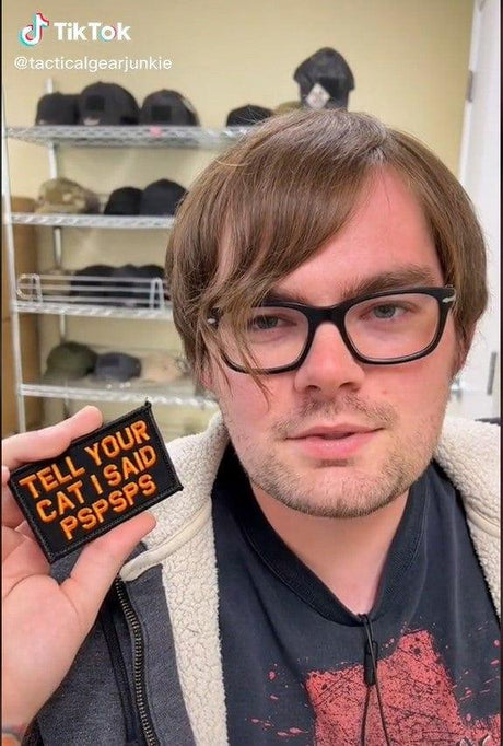 Tell Your Cat I Said - 2x3 Patch in Black w/ Red, alternate view 2