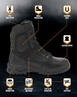STRIKE FORCE 8" Boot SZ in Black, alternate view 8