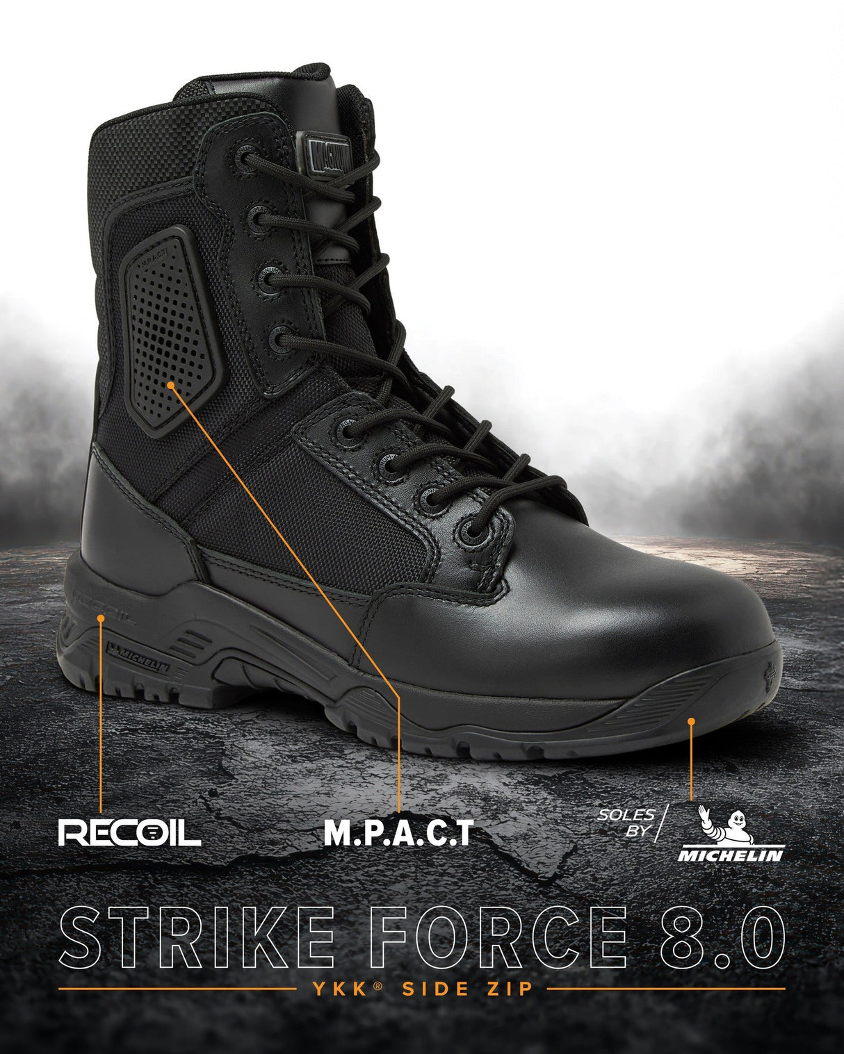 STRIKE FORCE 8" Boot SZ in Black, alternate view 9